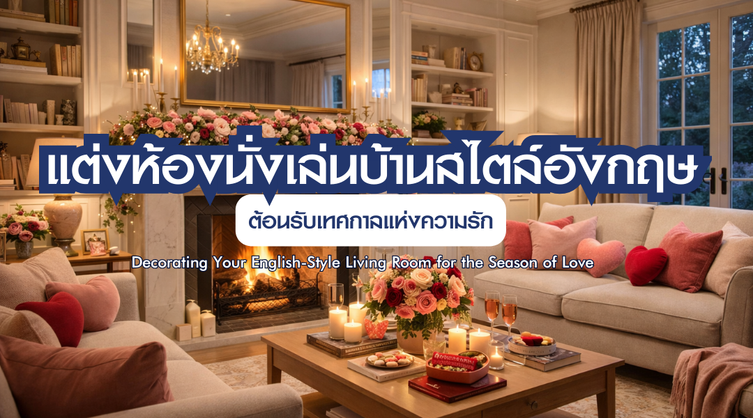 แต่งห้องนั่งเล่นบ้านสไตล์อังกฤษ ต้อนรับเทศกาลแห่งความรัก 