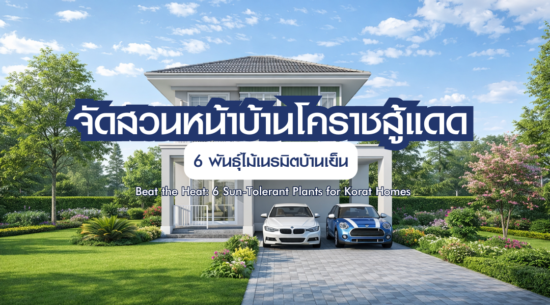 จัดสวนหน้าบ้านโคราชสู้แดด: 6 พันธุ์ไม้เนรมิตบ้านเย็น 